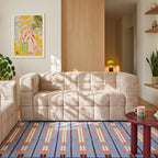 Naiad - Canapé Droit Fixe 2 Places - Tissu Texturé - Beige