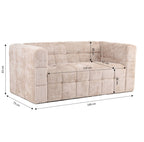 Naiad - Canapé Droit Fixe 2 Places - Tissu Texturé - Beige