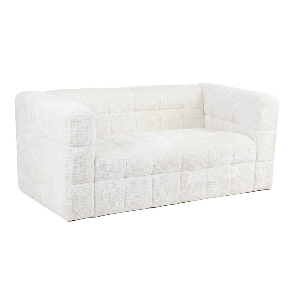 Naiad - Canapé Droit Fixe 2 Places - Tissu Texturé - Crème