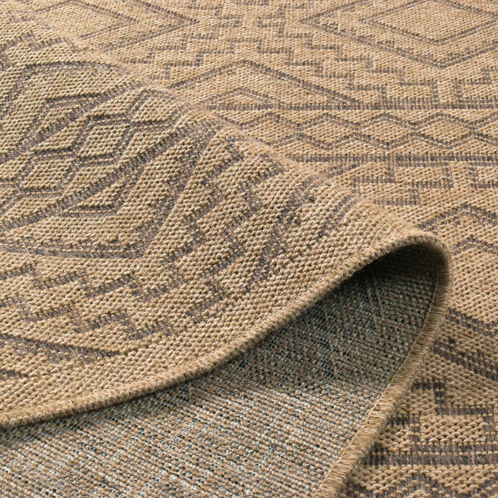 NATURE - Alfombra marrón aspecto yute natural con motivos de rombos - NAT8729MAR NATURE