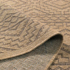 NATURE - Alfombra marrón aspecto yute natural con motivos de rombos - NAT8729MAR NATURE