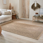 NATURE - Alfombra marrón aspecto yute natural con motivos de rombos - NAT8729MAR NATURE