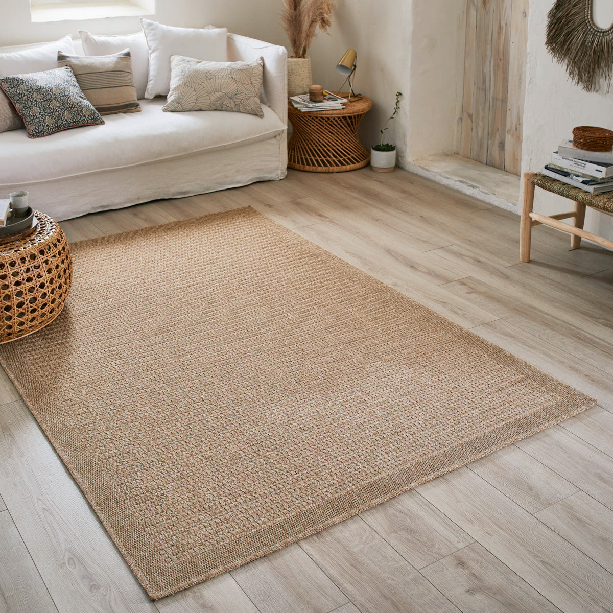 NATURE - Alfombra lisa efecto yute natural beige - NAT8751BEI NATURE