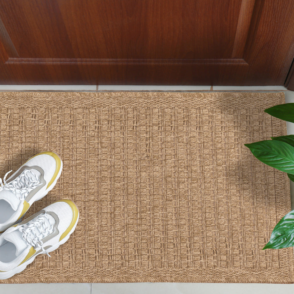 NATURE - Alfombra lisa efecto yute natural beige - NAT8751BEI NATURE