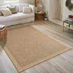 NATURE - Plain brown natural jute effect rug - NAT8751MAR nazar living room rug