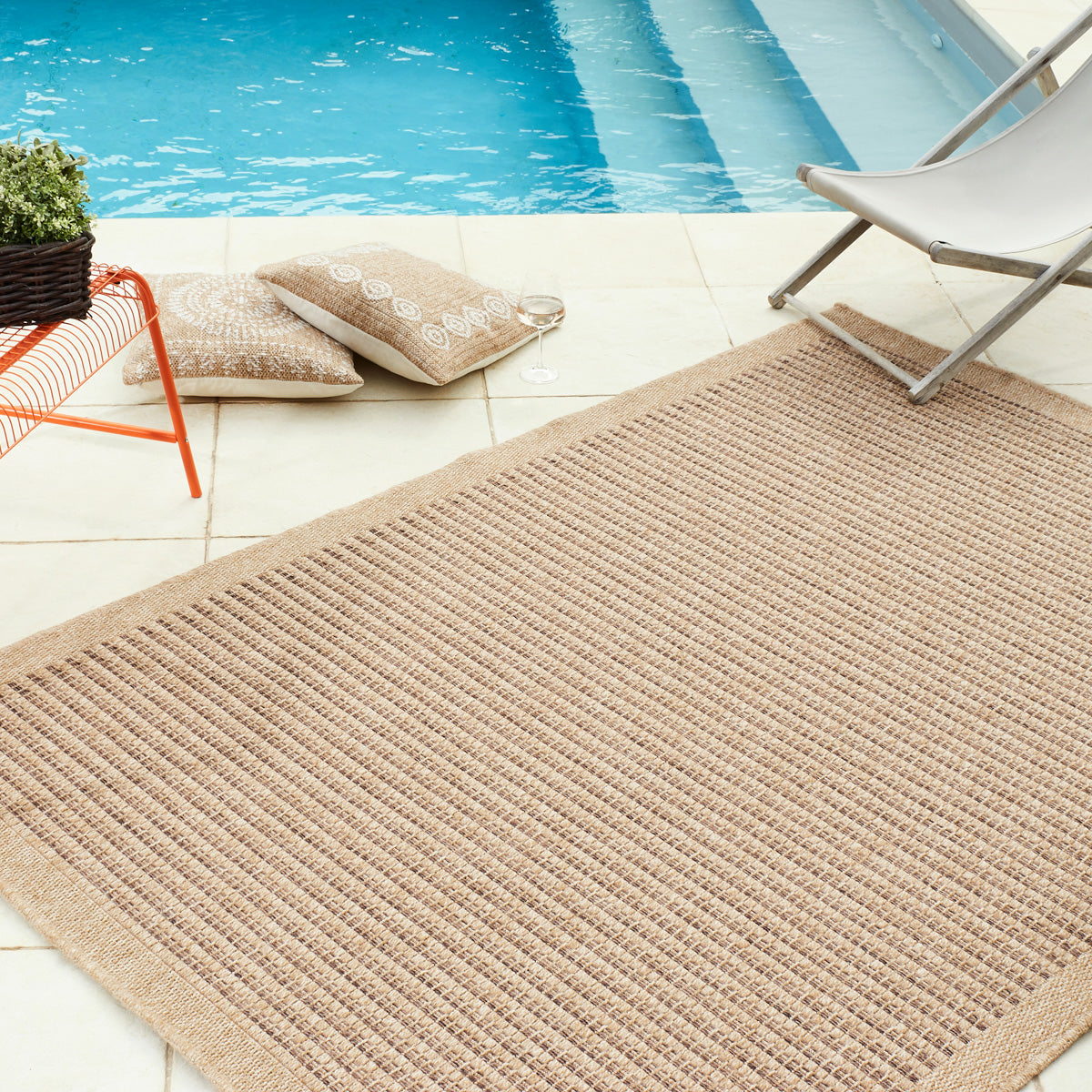 NATURE - Plain brown natural jute effect rug - NAT8751MAR nazar living room rug