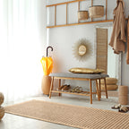 NATURE - Plain brown natural jute effect rug - NAT8751MAR nazar living room rug
