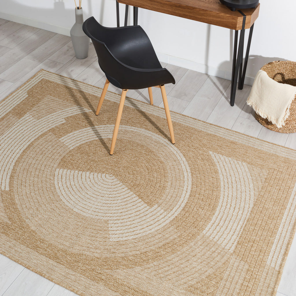 NATURE - Natural jute look rug with white pattern - NAT8865BLA NATURE