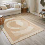 NATURE - Natural jute look rug with white pattern - NAT8865BLA NATURE