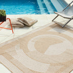 NATURE - Natural jute look rug with white pattern - NAT8865BLA NATURE