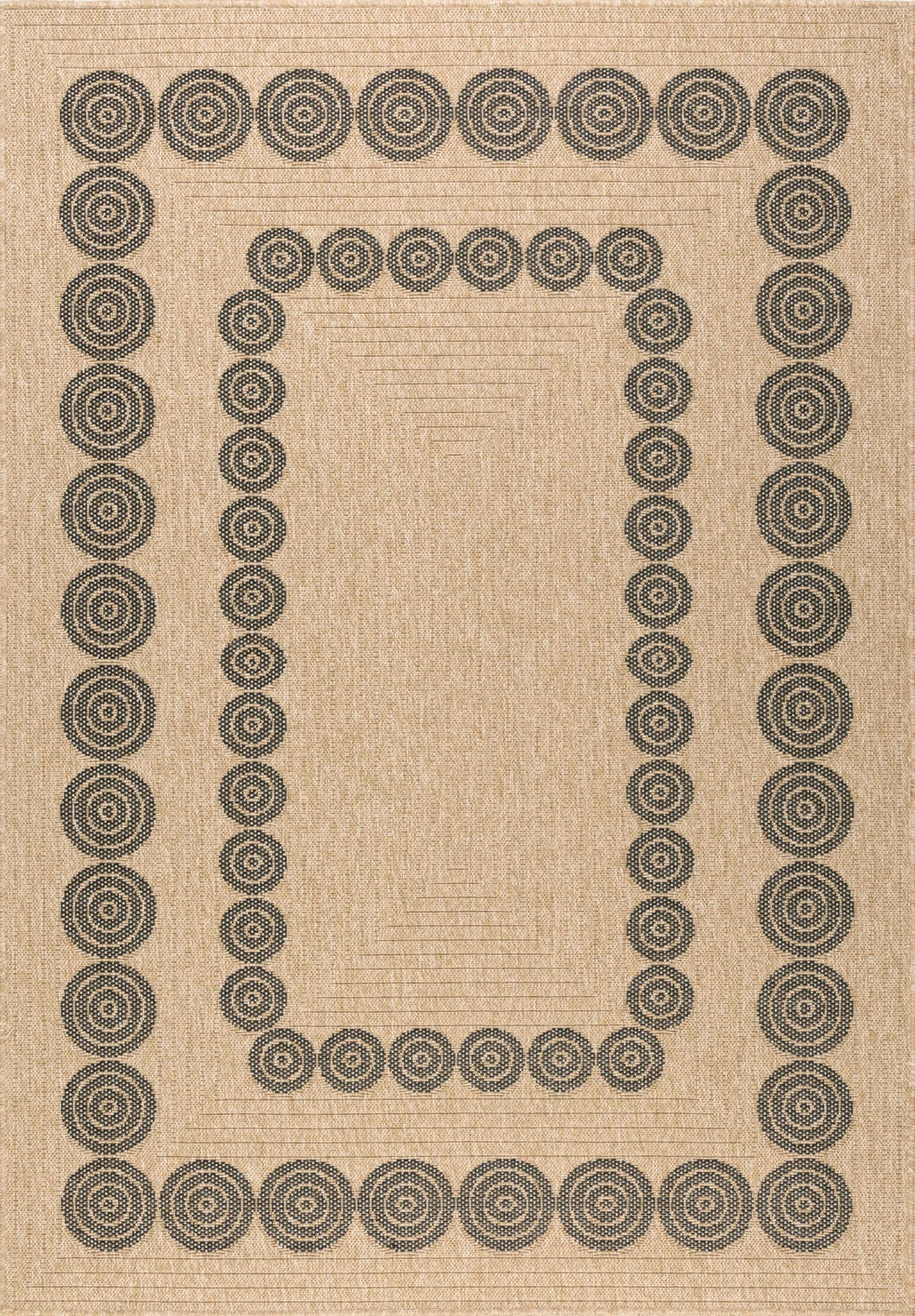 Jute-look rug - Jute pattern - Black - Indoor/Outdoor