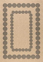Jute-look rug - Jute pattern - Black - Indoor/Outdoor