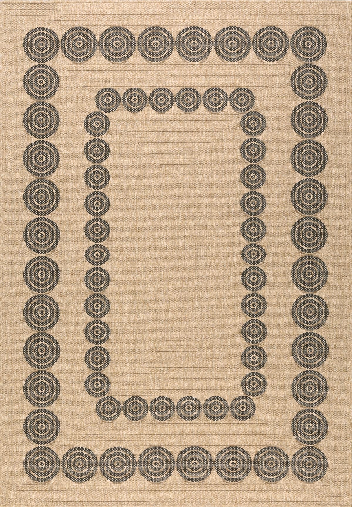 Jute-look rug - Jute pattern - Black - Indoor/Outdoor