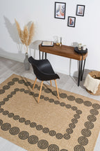 Jute-look rug - Jute pattern - Black - Indoor/Outdoor