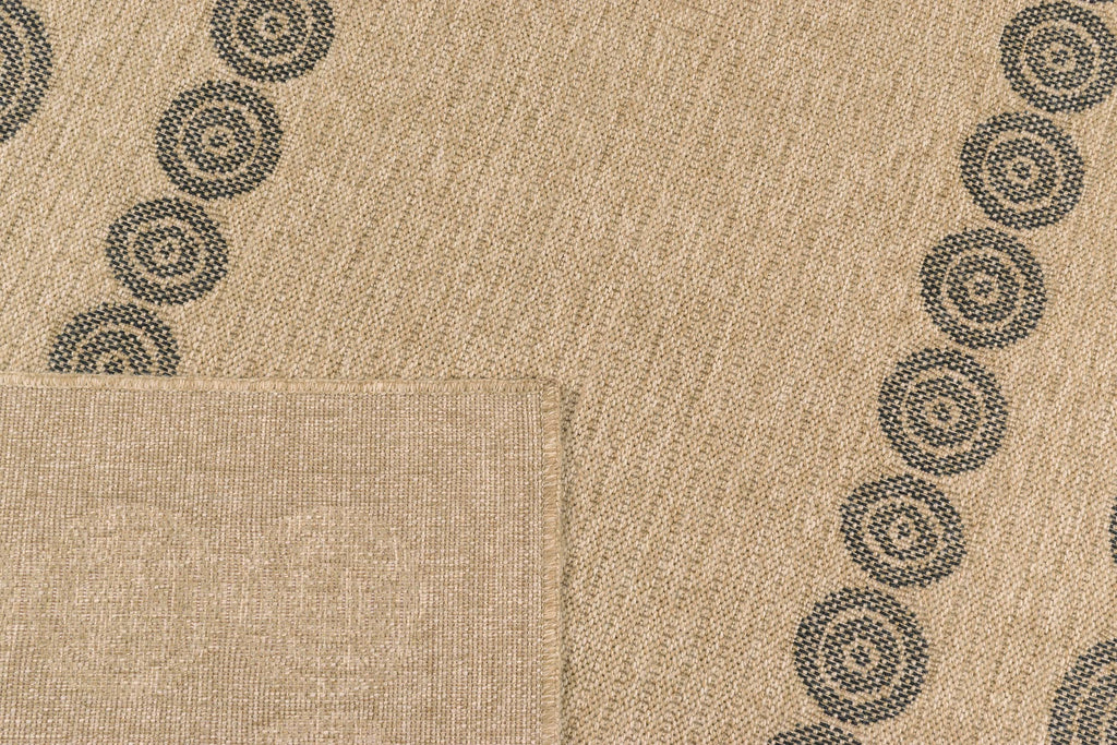 Jute-look rug - Jute pattern - Black - Indoor/Outdoor