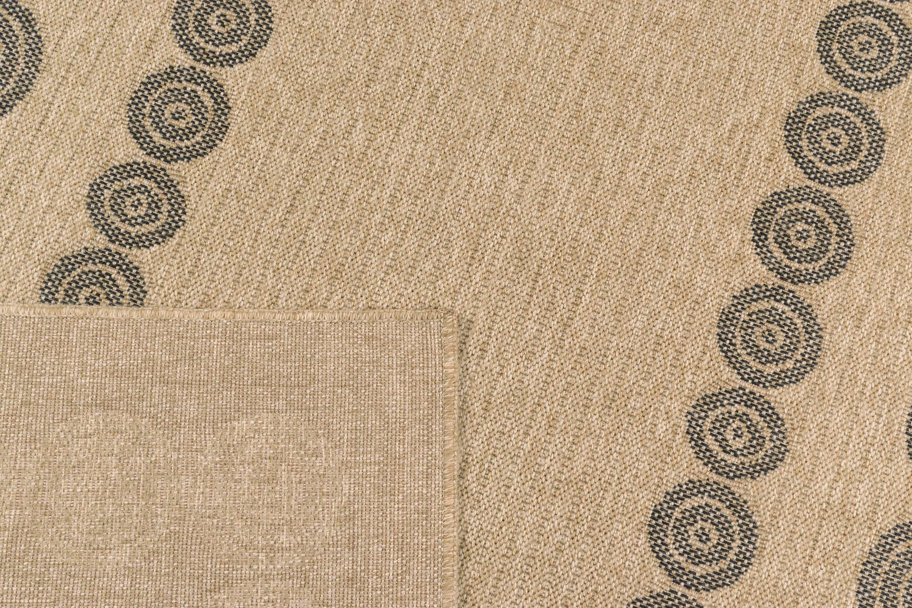 Jute-look rug - Jute pattern - Black - Indoor/Outdoor