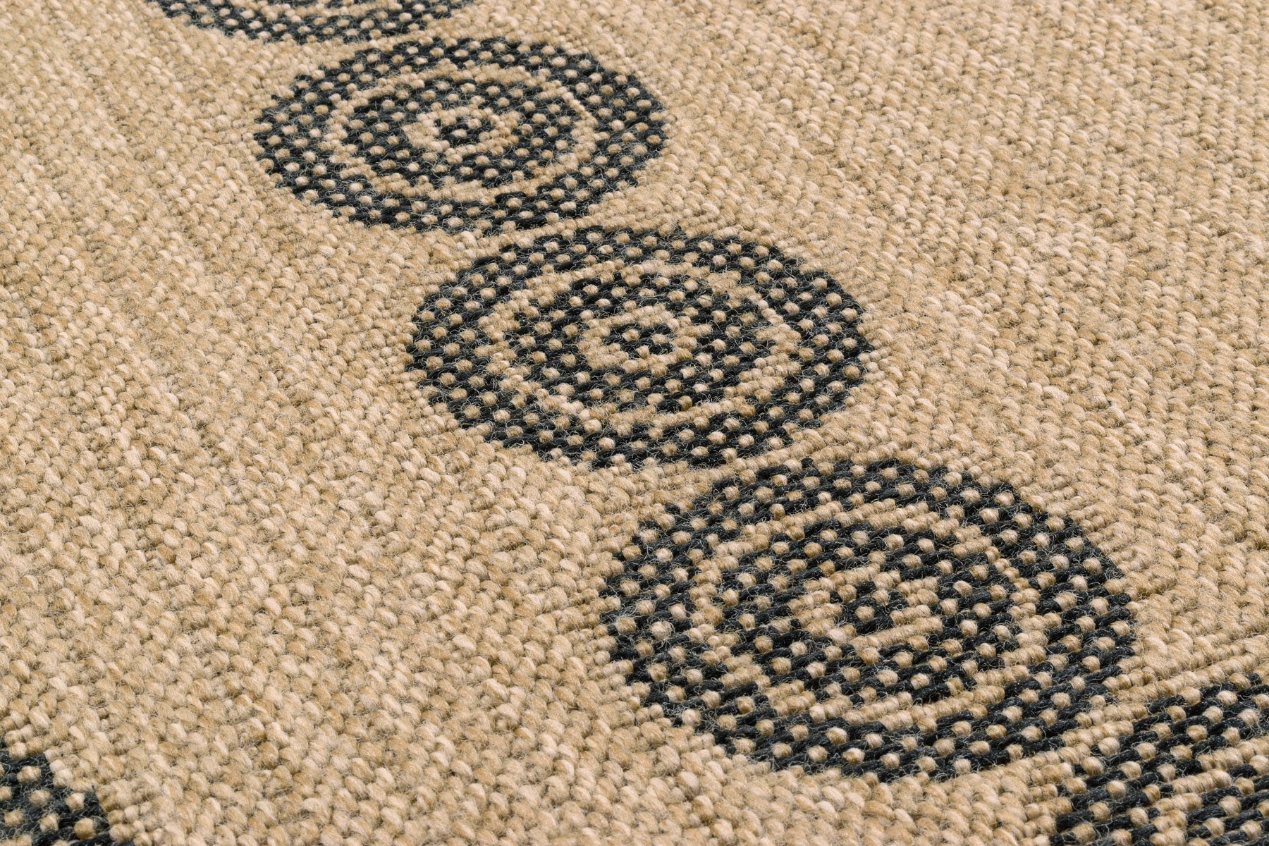 Jute-look rug - Jute pattern - Black - Indoor/Outdoor