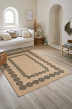Jute-look rug - Jute pattern - Black - Indoor/Outdoor