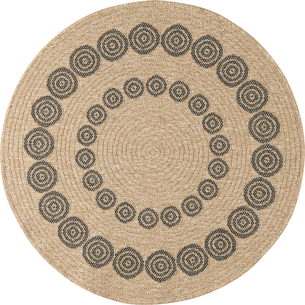 Jute-look rug - Jute pattern - Black - Indoor/Outdoor