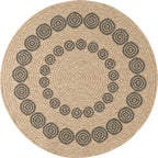 Jute-look rug - Jute pattern - Black - Indoor/Outdoor