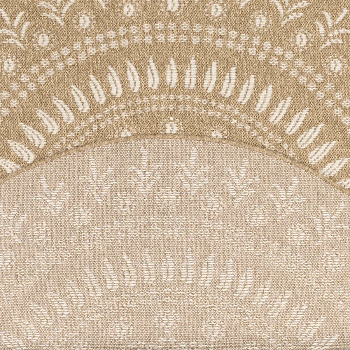 Natural jute effect rug with round white oriental patterns: NAT8874BLA - Nazar rugs