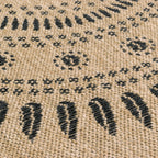 NATURE - Alfombra efecto yute natural con motivos orientales negros - NAT8874NOI NATURE