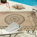 NATURE - Alfombra efecto yute natural con motivos orientales negros - NAT8874NOI NATURE