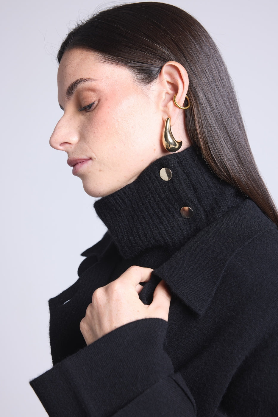 Col Montant Boutons Natacha - Noir - Mixte
