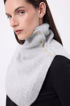 Collo Alto Con Bottoni Natacha - Grigio Chiaro - Donna - 100% Cashmere