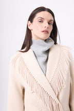 Collo Alto Con Bottoni Natacha - Grigio Chiaro - Donna - 100% Cashmere