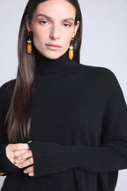 Jersey Cuello Vuelto Poncho Naya - Negro - Mujer