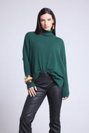 Pull Col Roule Poncho Naya - Vert Bouteille - Femme