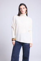 Pull Col Roule Poncho Naya - Blanc - Femme