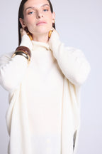 Pull Col Roule Poncho Naya - Blanc - Femme