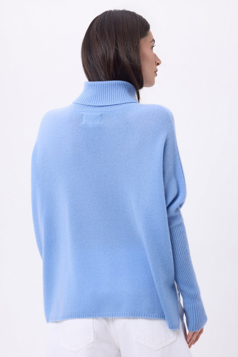 Jersey poncho de cuello alto Naya - Azul cielo - Mujer