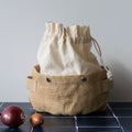 Removable 2-in-1 Organic Cotton and Jute Storage Basket - Beige