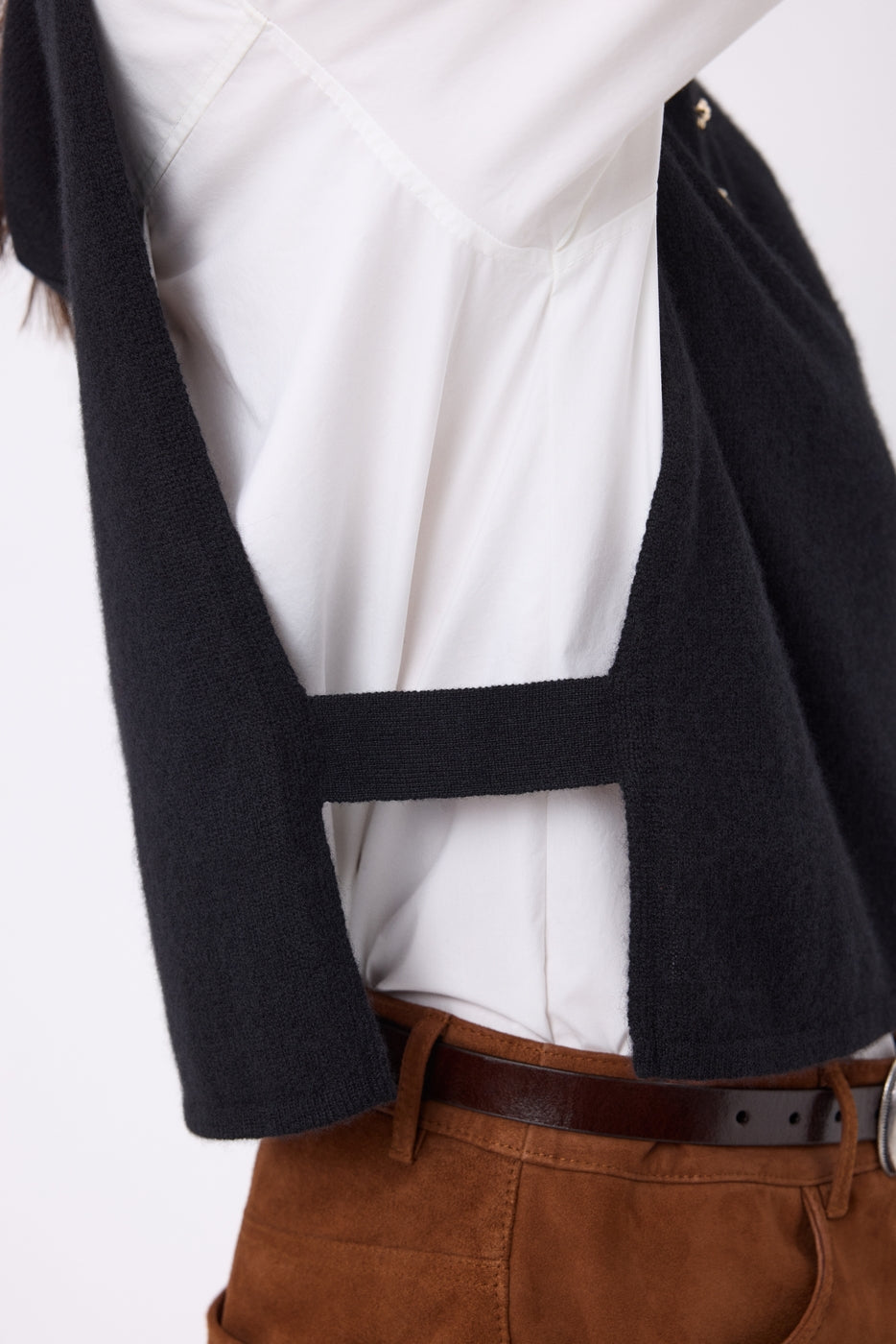 Passamontagna Pettorina Bottoni Dorati Neo - Nero - Donna - 100% Cashmere