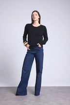 Cardigan Col Rond Neva - Noir - Femme - 100% Cachemire