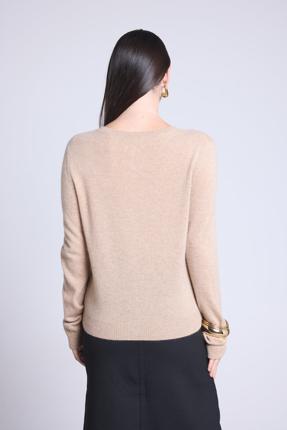 Cardigan Col Rond Neva - Beige Creme - Femme - 100% Cachemire