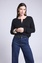 Cardigan Col Rond Neva - Noir - Femme - 100% Cachemire