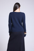 Cardigan Col Rond Neva - Bleu Marine - Femme