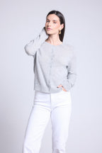 Cardigan Col Rond Neva - Gris Clair - Femme