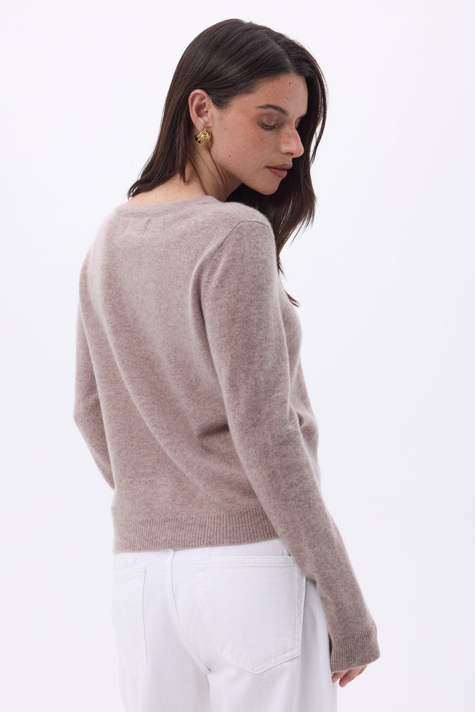 Cardigan Col Rond Neva - Noisette - Femme - 100% Cachemire