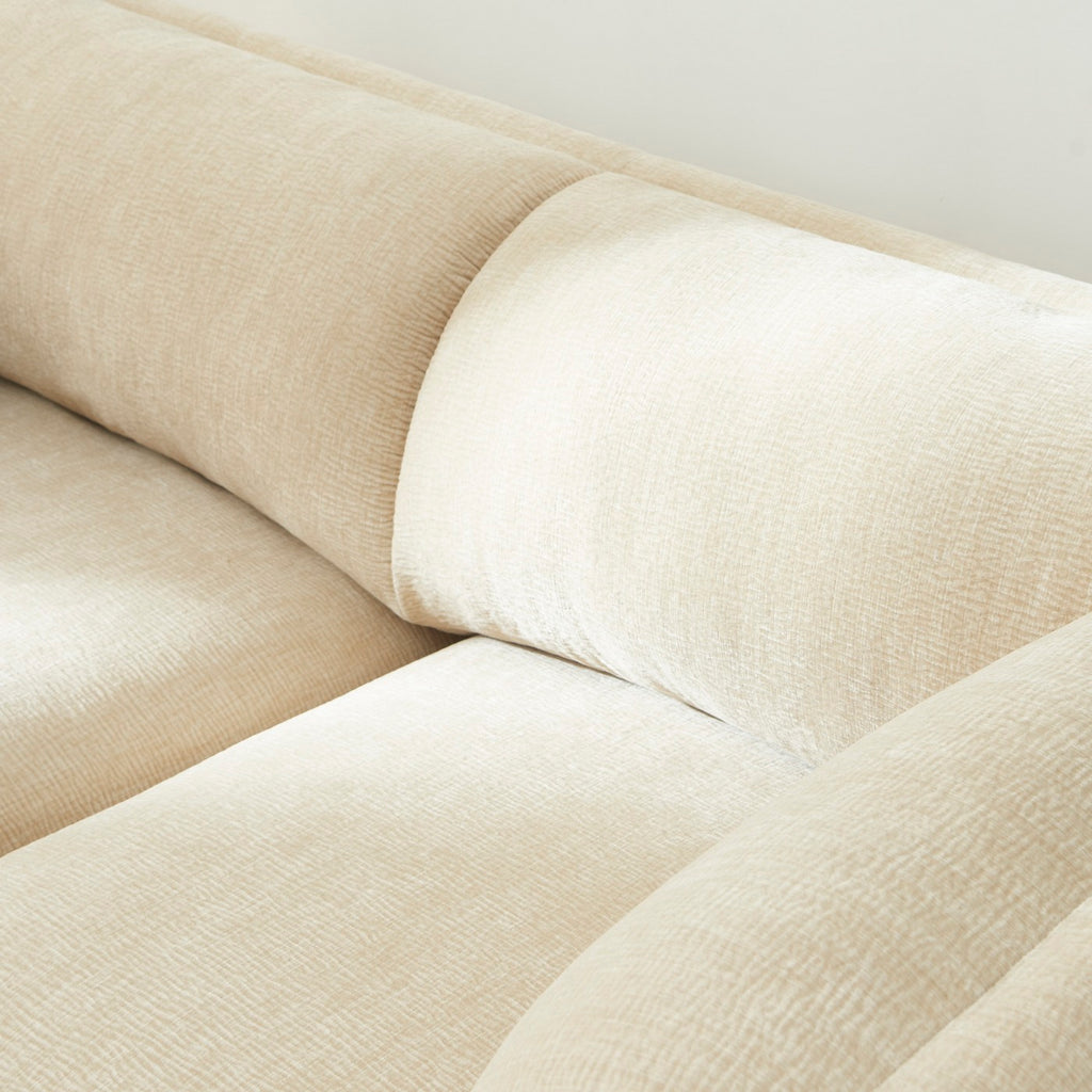 Nikki - Canapé 2 Places - Velours Texturé - Beige
