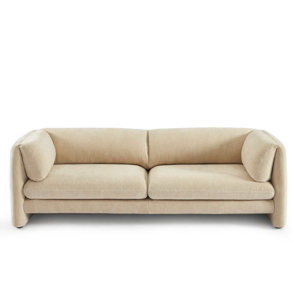 Nikki - Canapé 3 Places - Velours Texturé - Beige