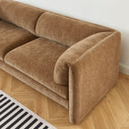 Nikki - 3 Seater Sofa - Textured Velvet - Brown