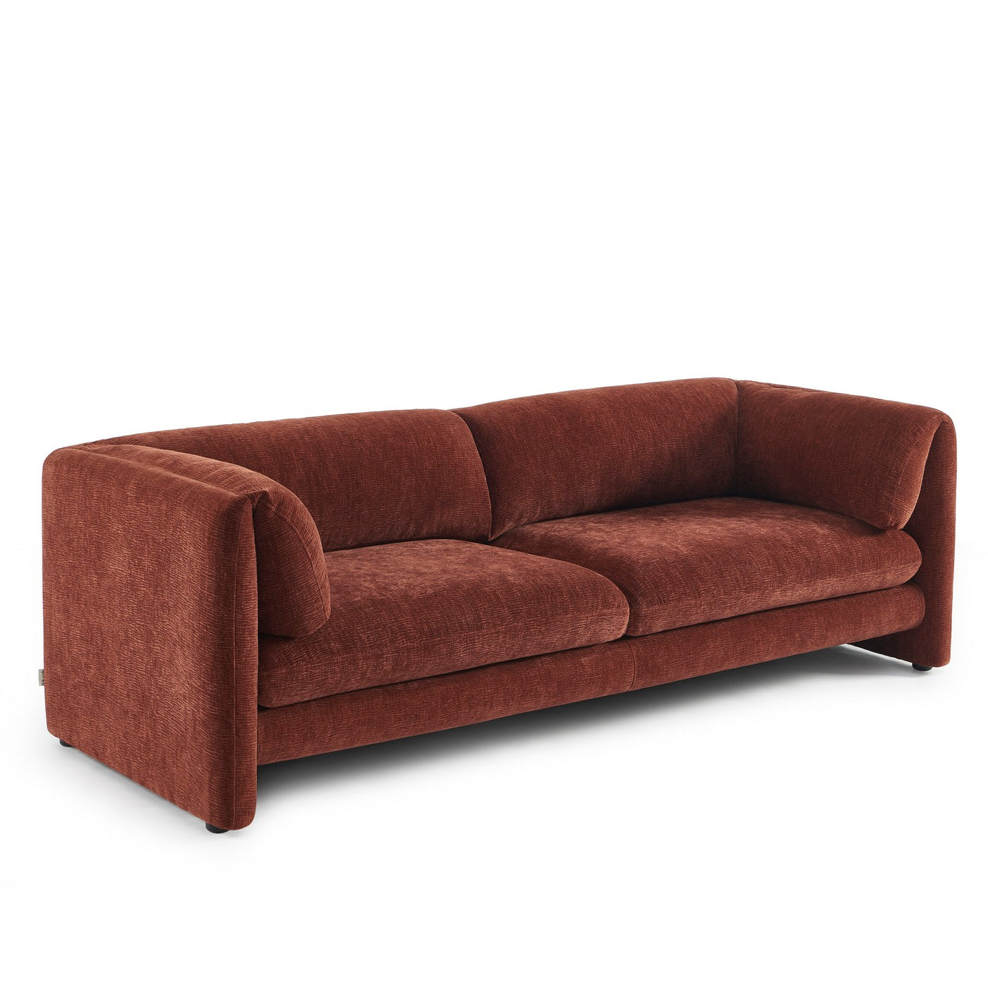 Nikki - 3 Seater Sofa - Textured Velvet - Terracotta