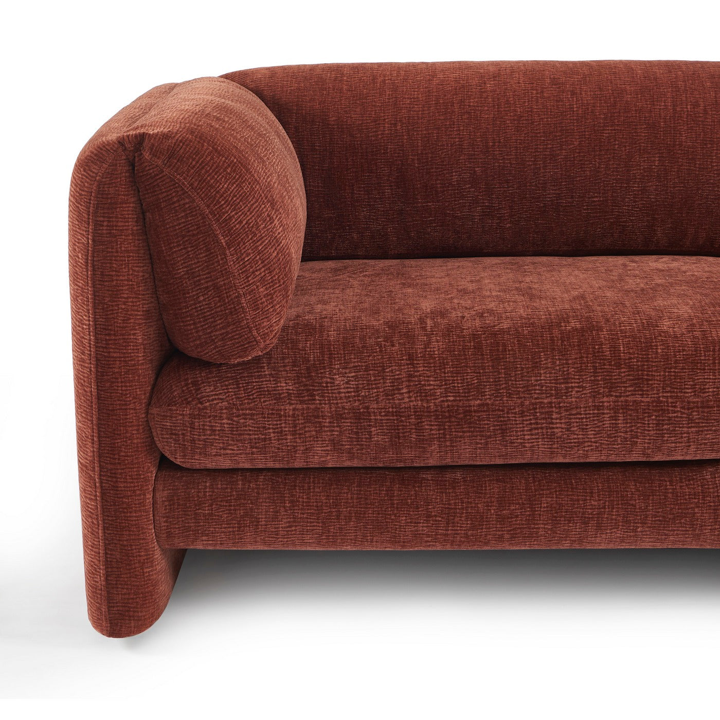 Nikki - 3 Seater Sofa - Textured Velvet - Terracotta