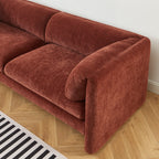 Nikki - 3 Seater Sofa - Textured Velvet - Terracotta