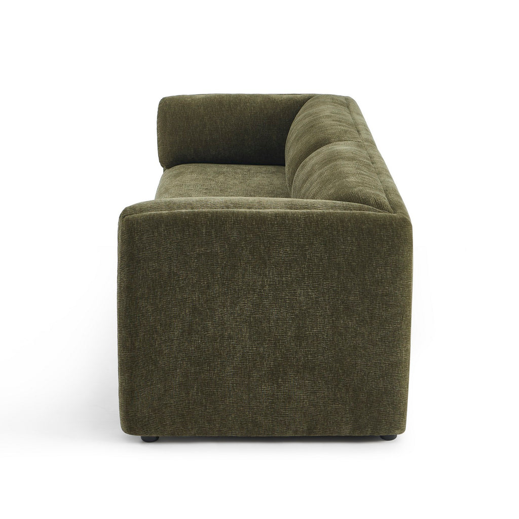 Nikki - 3 Seater Sofa - Textured Velvet - Green